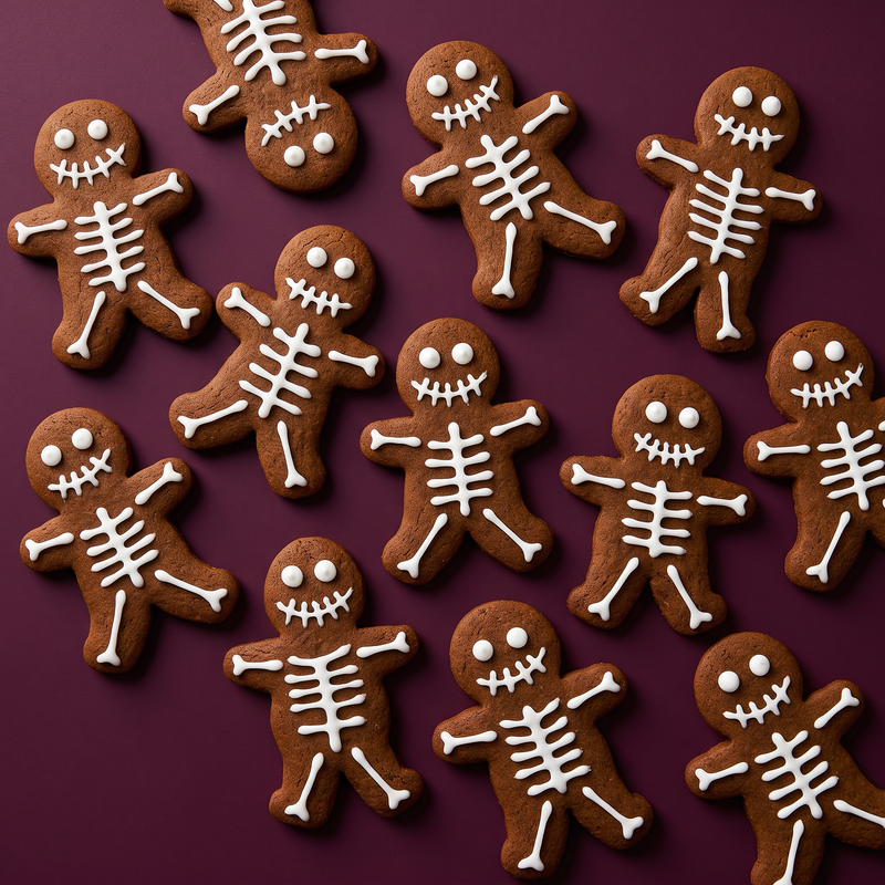 Spooky Season: Chai Gingerbread Skeletons