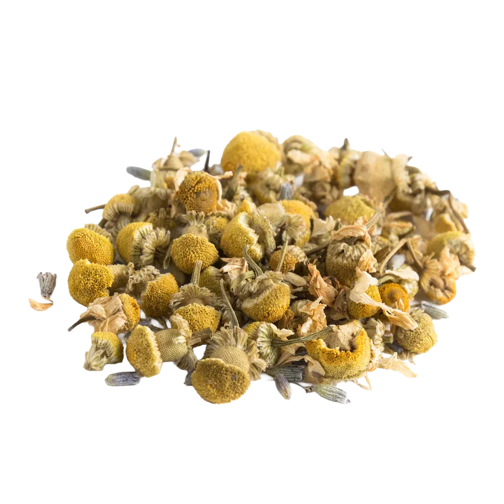Té de manzanilla y lavanda en hebras