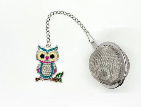 Loose Leaf Tea Infuser, Owl Charm Ball, Tea Lover Gift